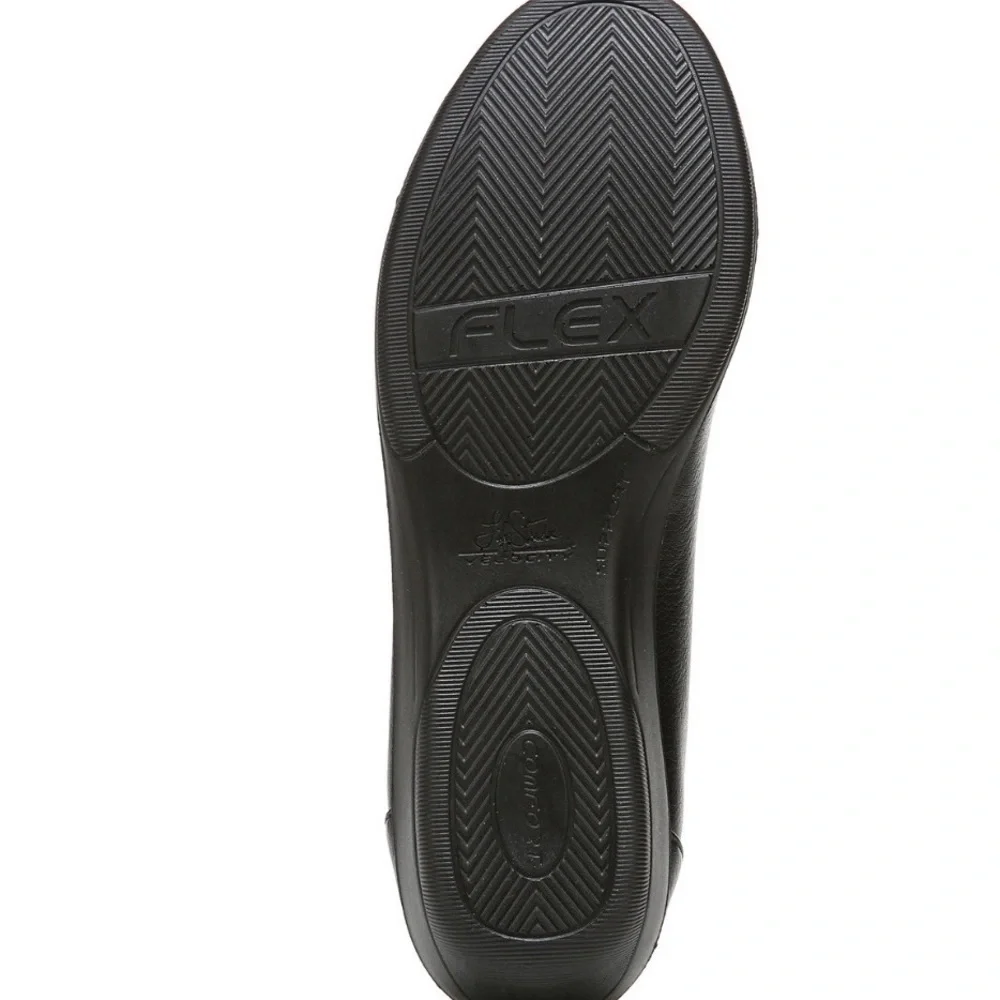 Life Stride Black Ballet Shoes Faux Leather Simply Comfort NWT Size 8.5 Wide